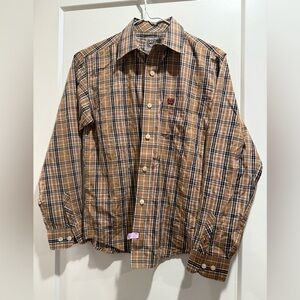 Cinch Brown Plaid Button-Up Shirt‎ Size L-12